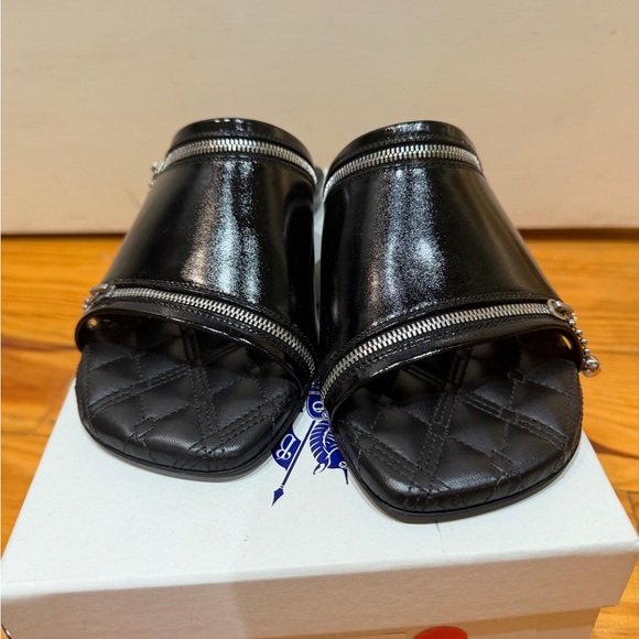 Burberry Shoes - Burberry Black Slide Sandals with Quilted Detail